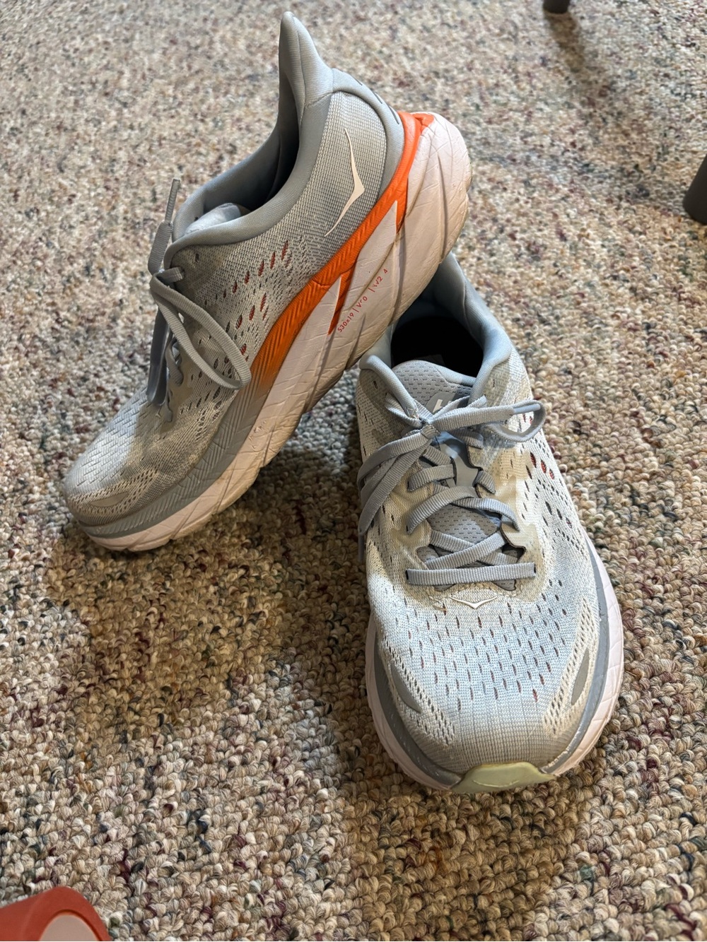 Hoka One One Grey and Blue Running Shoe Interior Label